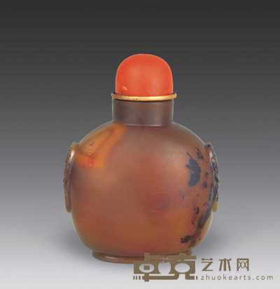 清 玛瑙鼻烟壶 高13cm